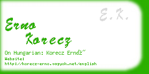 erno korecz business card